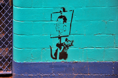 banksy rat stencil. Not Banksy