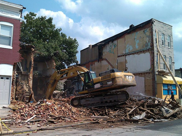 Demolition of 707 & 709 N. Patterson Park