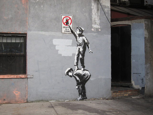 Banksy in NYC. Photo by carnagenyc.