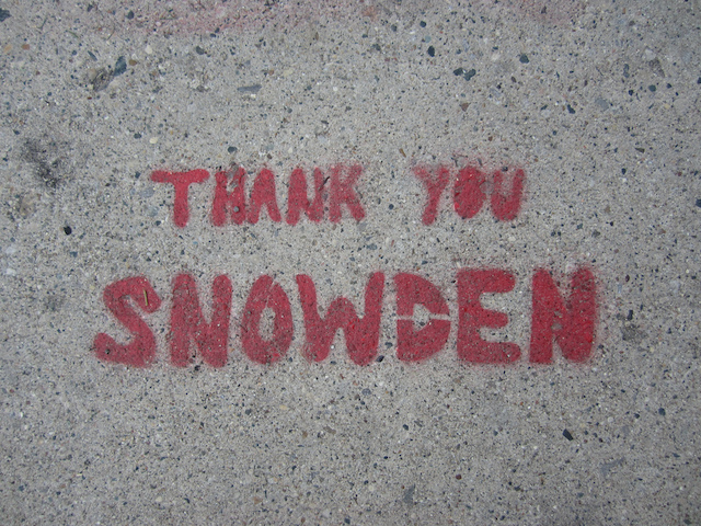 Edward Snowden stencil by unknown artist. Photo by Equalized Graffiti.
