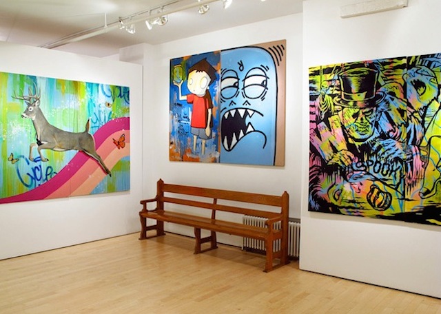 Chris RWK and Royce Bannon in center. Photo courtesy of Woodward Gallery