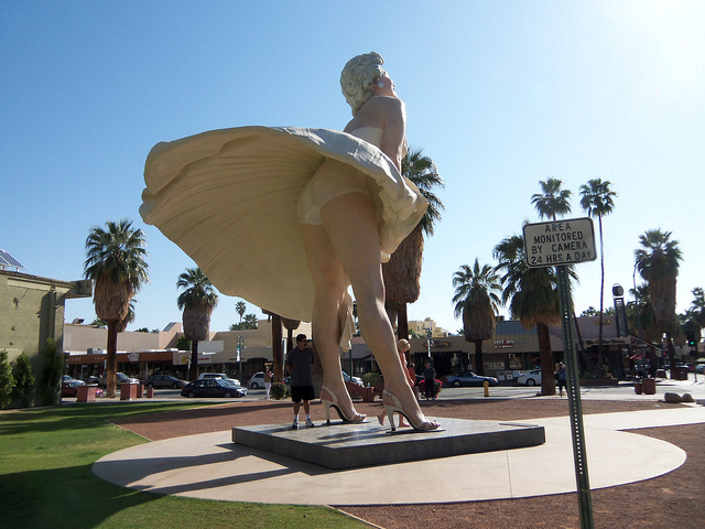 Murals are practically illegal in Palm Springs, but this sculpture is fine. Photo by Fred Miller.